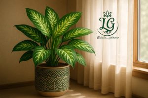 نورگیری مناسب دیفن‌باخیا کنار پنجره جنوبی با نور ملایم فیلتری
