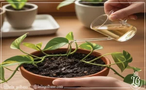 کوددهی گیاه پتوس با محلول تقویتی برای افزایش رشد ریشه و سبزینگی برگ‌ها 